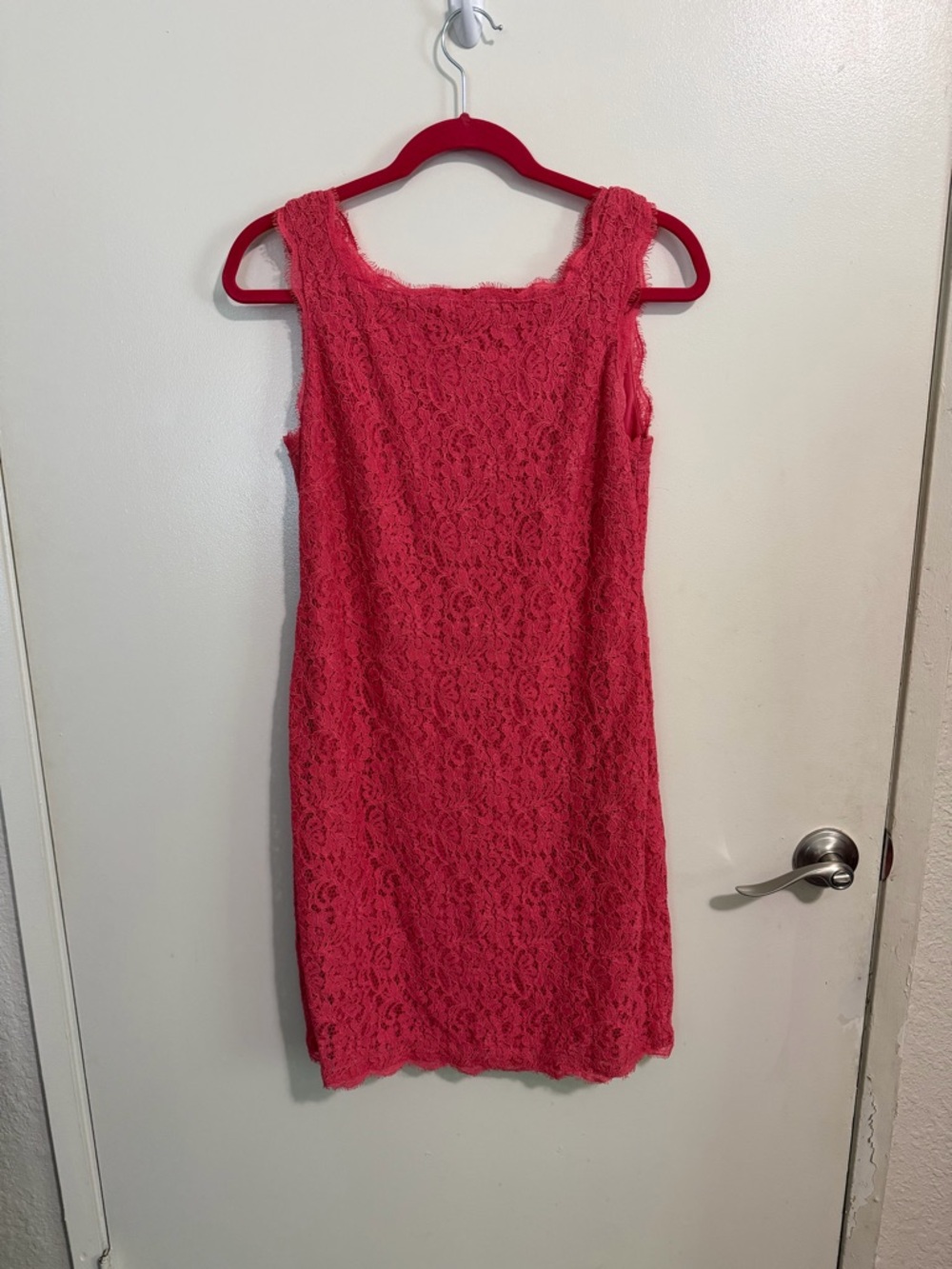 Adrianna Papell Coral Lace Midi Sheath Dress